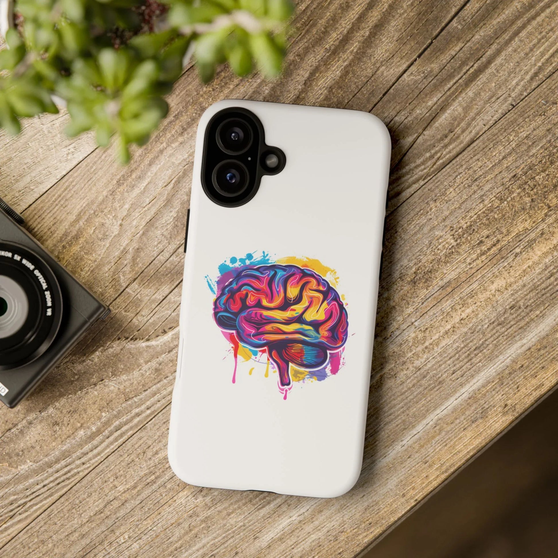 Colorful Brain Art Phone Case, Tough Phone Case, Unique Gift for Students, Creativity Accessories, Vibrant Brain Design _ Phone Case _ SolisSleep _ academic gifts, brain gifts, brain phone case, brain phone gift, colorful brain gift, gifts for neuro, iphone neuroscience, love brain gifts, neuro brain phone, neuroscience gift, neurosurgen, science brain iphone, vibrant brain case
