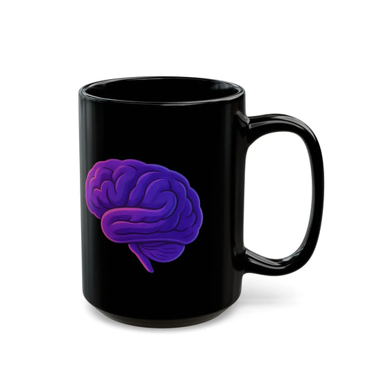 Creative Brain Design Black Mug - Perfect for Coffee Lovers, Gifts, Motivation, Unique Art, Home Office Decor _ Mug _ SolisSleep _ 
