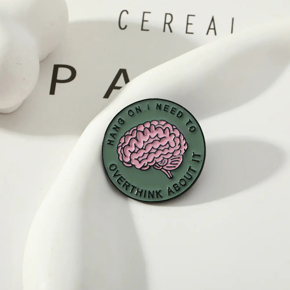 Hang on I need to overthink about it - Brain Shape Alloy Brooch Pin Accessory _ _ SolisSleep _ 