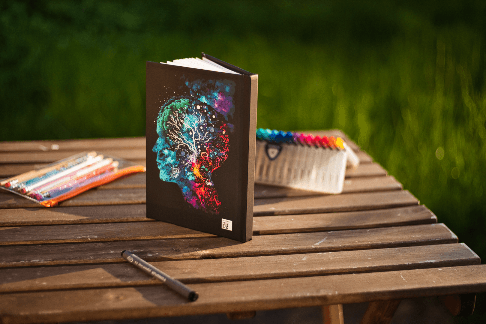 Cosmic Thinker - Hardcover Notebook - Colourful Brain Notebook for Neuroscience Enthusiasts - BioBrainBuddies