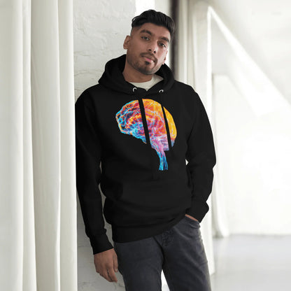 Brainstorm - Hoody - Vibrant Colourful Brain Design _ Hoody _ SolisSleep _ biology gift, Brain, Brain anatomy, Brain design, Brain study aid, cells, Colorful wall art, neurology, Neurons, Neuroscience, Neuroscience poster, Psychology art, Science decor, Unique gift idea
