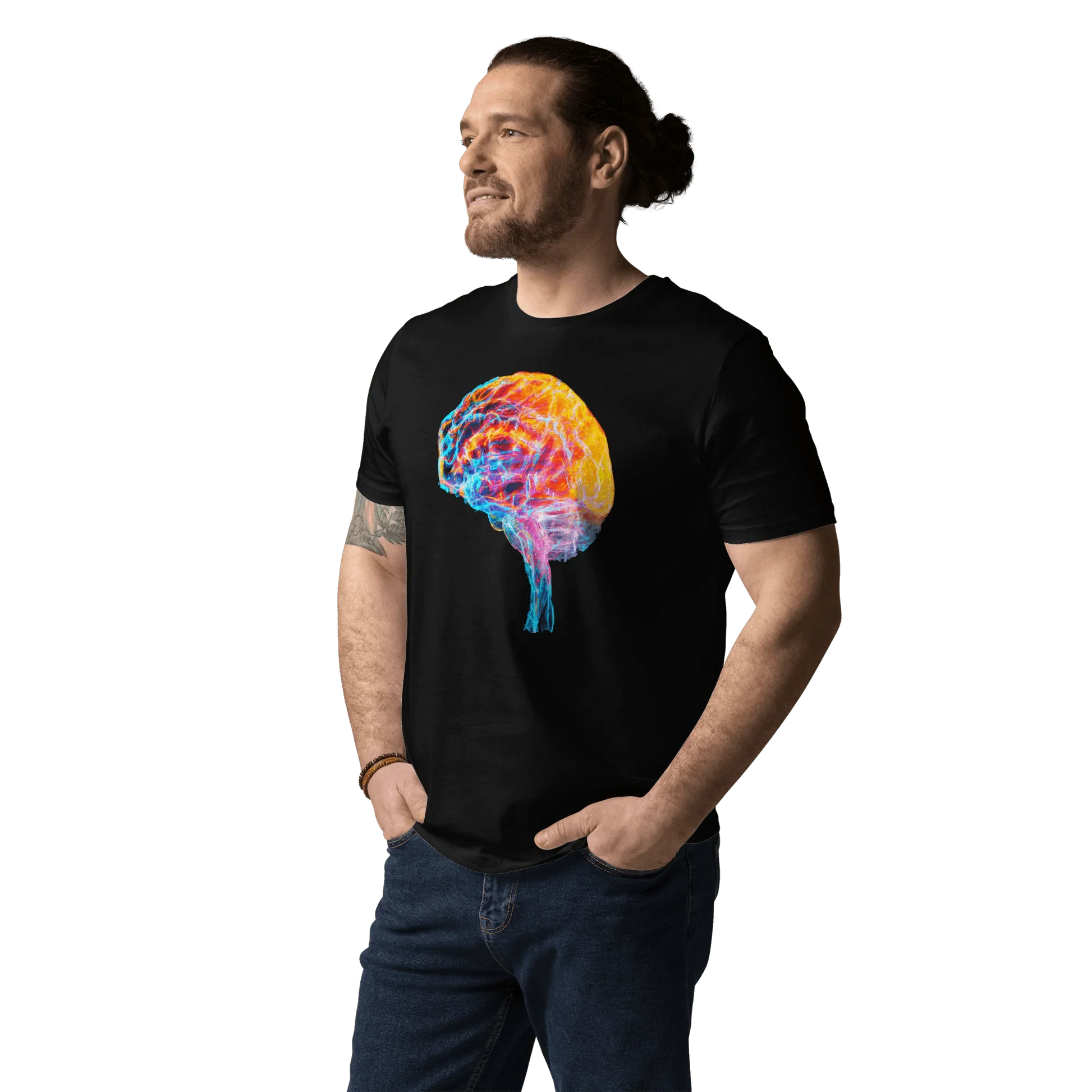 Brainstorm - T-Shirt - Vibrant Colourful Brain Design _ T-Shirt _ SolisSleep _ biology gift, Brain, Brain anatomy, Brain design, Brain study aid, cells, Colorful wall art, neurology, Neurons, Neuroscience, Neuroscience poster, Psychology art, Science decor, Unique gift idea