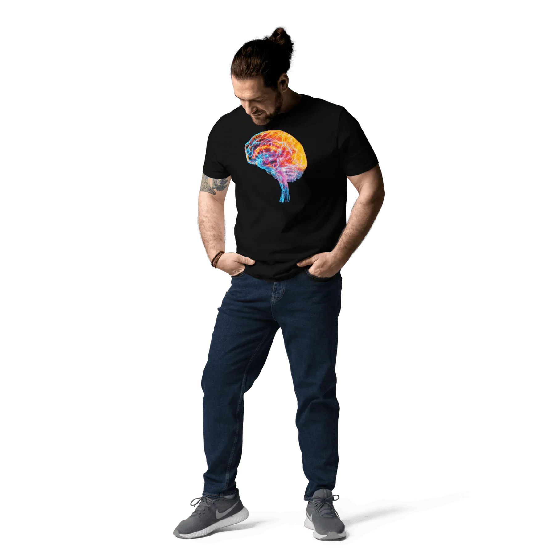 Brainstorm - T-Shirt - Vibrant Colourful Brain Design _ T-Shirt _ SolisSleep _ biology gift, Brain, Brain anatomy, Brain design, Brain study aid, cells, Colorful wall art, neurology, Neurons, Neuroscience, Neuroscience poster, Psychology art, Science decor, Unique gift idea