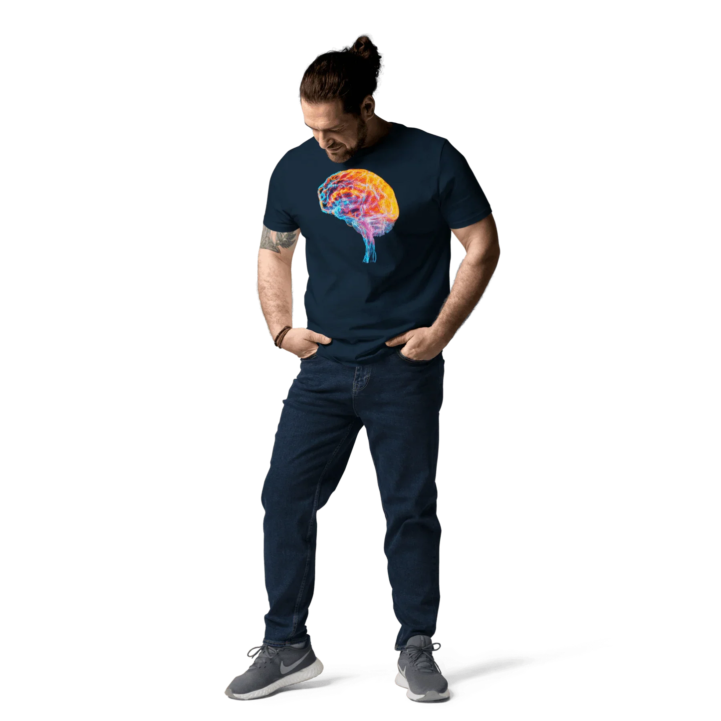 Brainstorm - T-Shirt - Vibrant Colourful Brain Design _ T-Shirt _ SolisSleep _ biology gift, Brain, Brain anatomy, Brain design, Brain study aid, cells, Colorful wall art, neurology, Neurons, Neuroscience, Neuroscience poster, Psychology art, Science decor, Unique gift idea