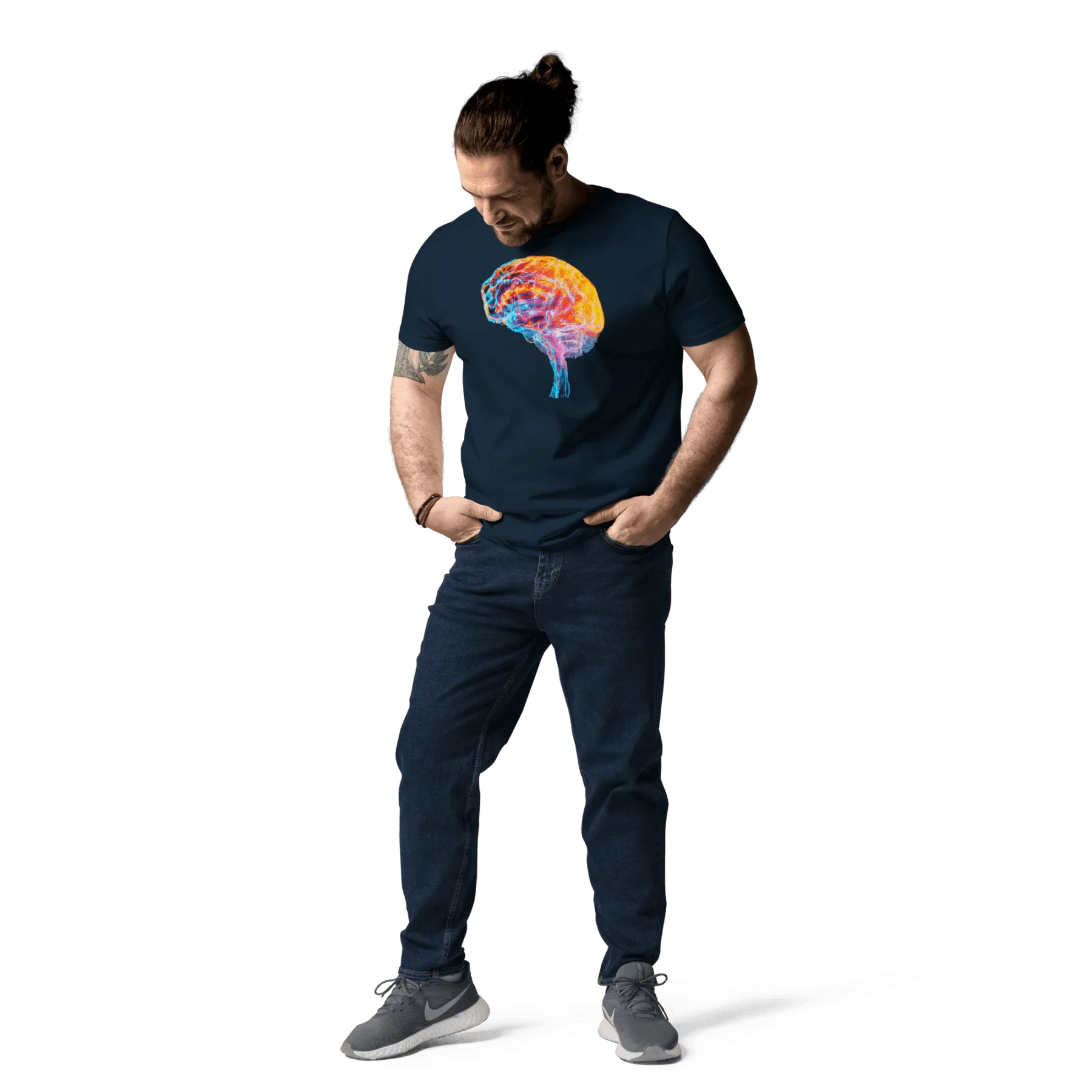 Brainstorm - T-Shirt - Vibrant Colourful Brain Design _ T-Shirt _ SolisSleep _ biology gift, Brain, Brain anatomy, Brain design, Brain study aid, cells, Colorful wall art, neurology, Neurons, Neuroscience, Neuroscience poster, Psychology art, Science decor, Unique gift idea