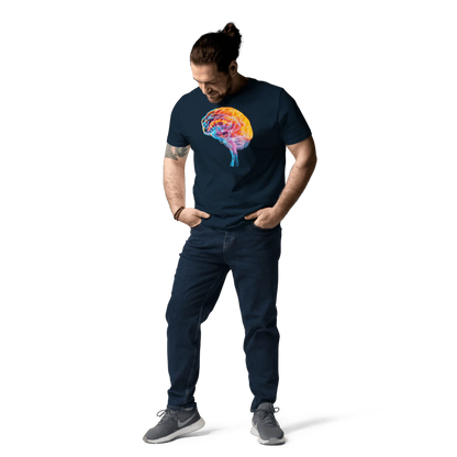 Brainstorm - T-Shirt - Vibrant Colourful Brain Design _ T-Shirt _ SolisSleep _ biology gift, Brain, Brain anatomy, Brain design, Brain study aid, cells, Colorful wall art, neurology, Neurons, Neuroscience, Neuroscience poster, Psychology art, Science decor, Unique gift idea
