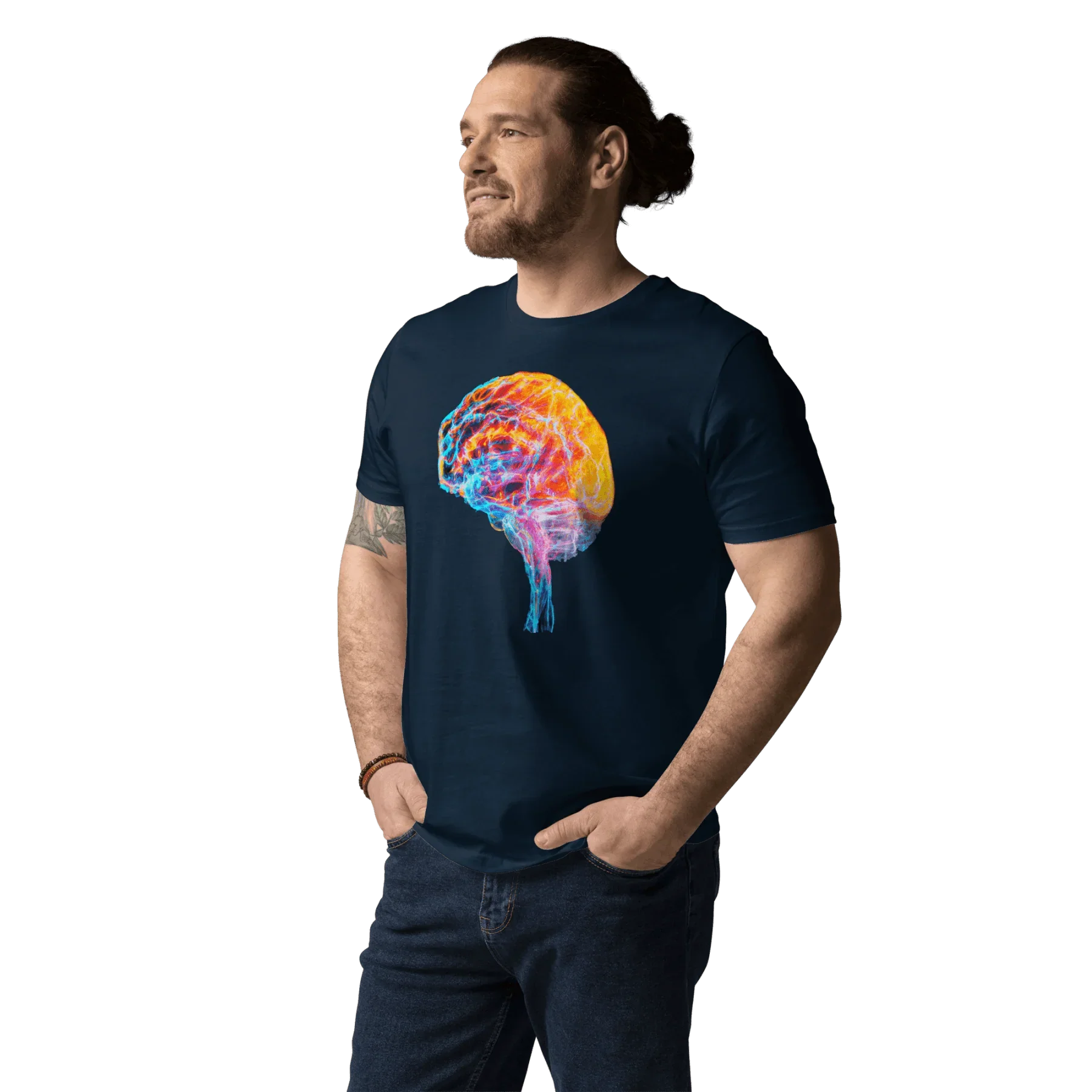 Brainstorm - T-Shirt - Vibrant Colourful Brain Design _ T-Shirt _ SolisSleep _ biology gift, Brain, Brain anatomy, Brain design, Brain study aid, cells, Colorful wall art, neurology, Neurons, Neuroscience, Neuroscience poster, Psychology art, Science decor, Unique gift idea