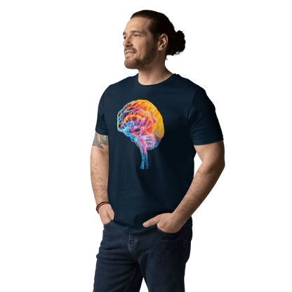 Brainstorm - T-Shirt - Vibrant Colourful Brain Design _ T-Shirt _ SolisSleep _ biology gift, Brain, Brain anatomy, Brain design, Brain study aid, cells, Colorful wall art, neurology, Neurons, Neuroscience, Neuroscience poster, Psychology art, Science decor, Unique gift idea