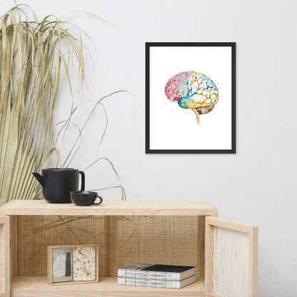 Colorburst Brain - Poster - Brain Watercolour Style Print Art _ Poster _ SolisSleep _ biology gift, Brain, Brain anatomy, Brain design, Brain study aid, cells, Colorful wall art, neurology, Neurons, Neuroscience, Neuroscience poster, Psychology art, Science decor, Unique gift idea