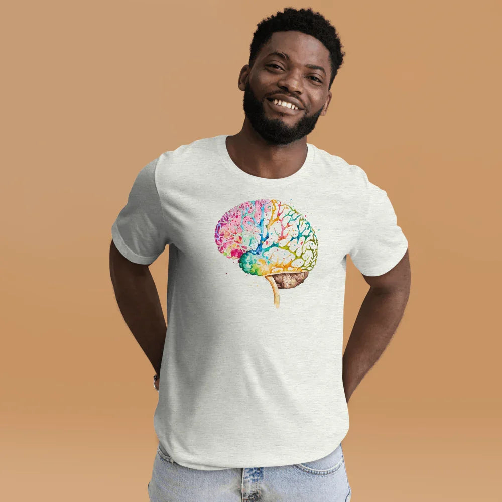 Colourburst - Unisex T-Shirt - Unique and Colorful Design _ _ SolisSleep _ biology gift, Brain, Brain design, cells, neurology, Neurons, Neuroscience