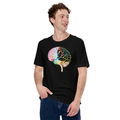 Colourburst - Unisex T-Shirt - Unique and Colorful Design _ _ SolisSleep _ biology gift, Brain, Brain design, cells, neurology, Neurons, Neuroscience