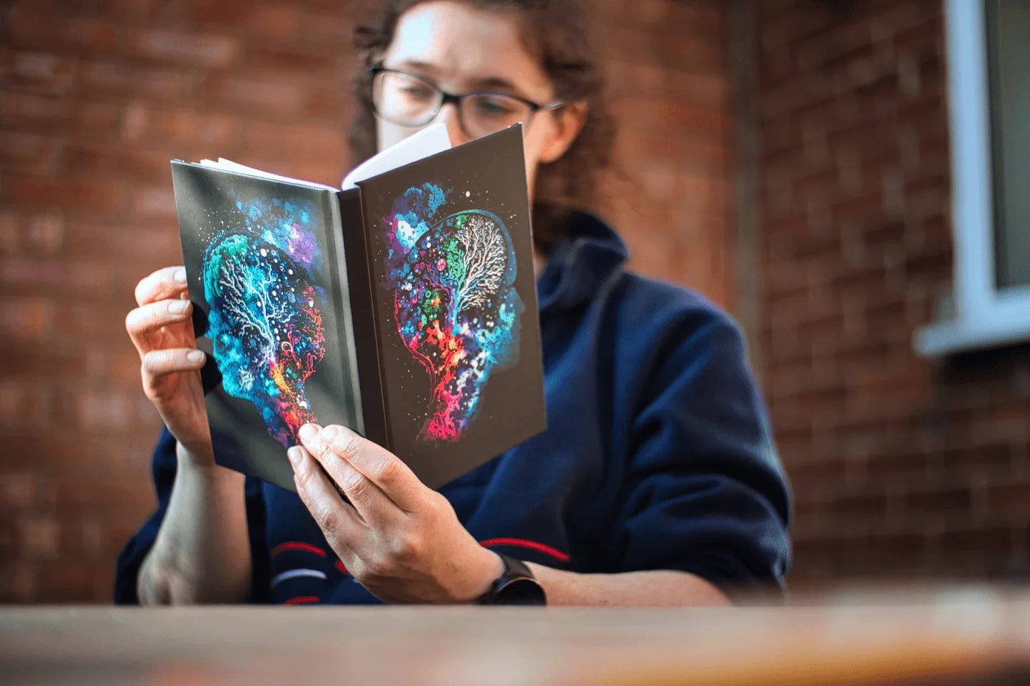 Cosmic Thinker - Hardcover Notebook - Colourful Brain Notebook for Neuroscience Enthusiasts_Paper products_BioBrainBuddies_