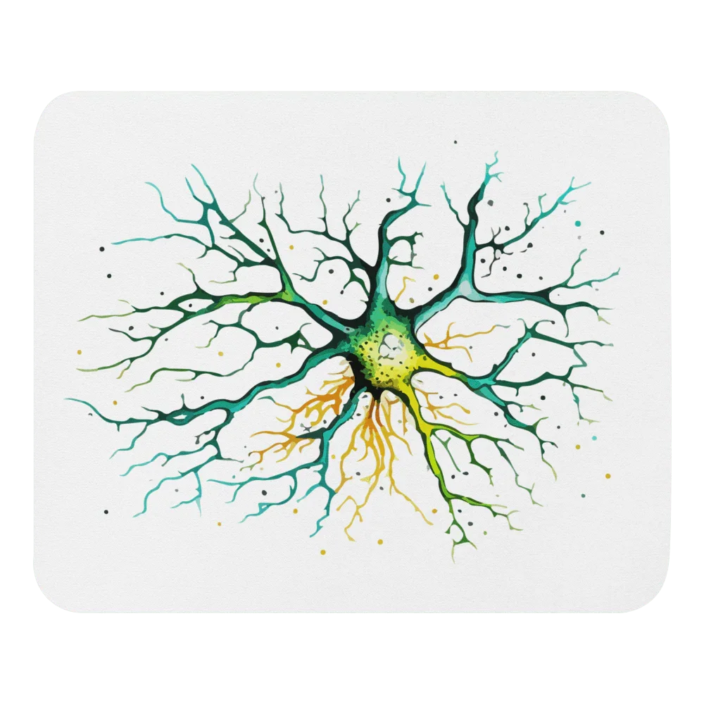 Neural Emerald - Mouse pad - Neuron Watercolour Style Print Art _ _ SolisSleep _ 