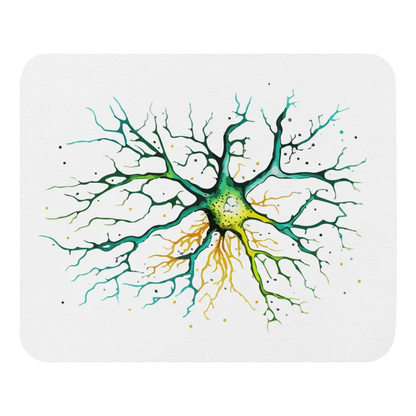 Neural Emerald - Mouse pad - Neuron Watercolour Style Print Art _ _ SolisSleep _ 