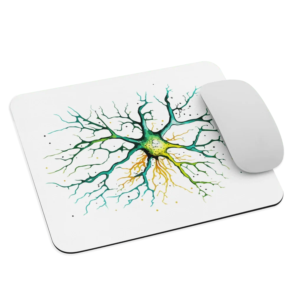 Neural Emerald - Mouse pad - Neuron Watercolour Style Print Art _ _ SolisSleep _ 