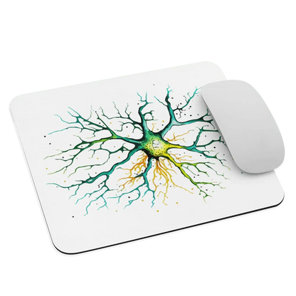 Neural Emerald - Mouse pad - Neuron Watercolour Style Print Art _ _ SolisSleep _ 