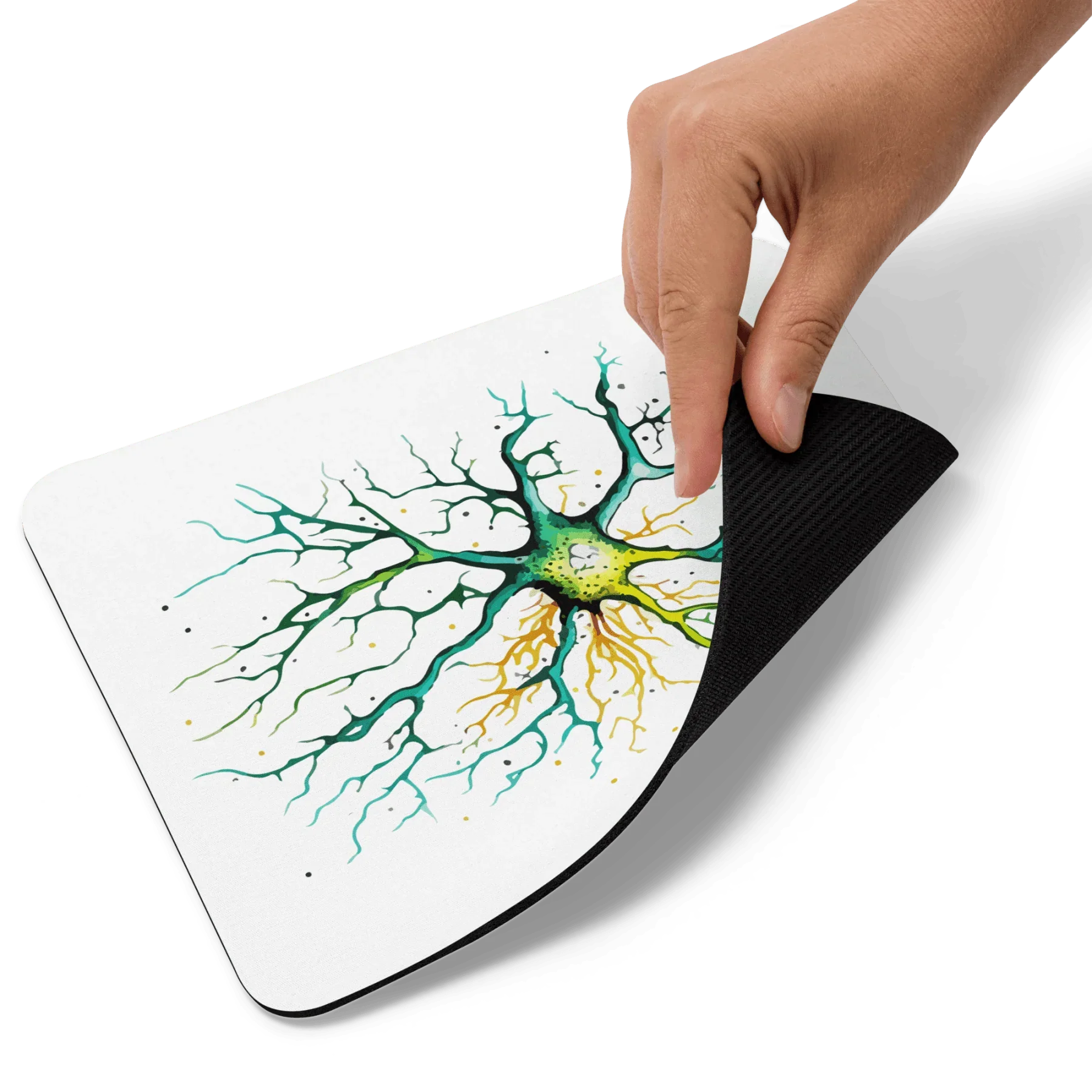 Neural Emerald - Mouse pad - Neuron Watercolour Style Print Art _ _ SolisSleep _ 