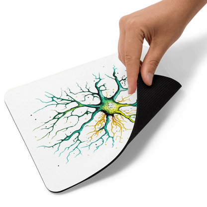 Neural Emerald - Mouse pad - Neuron Watercolour Style Print Art _ _ SolisSleep _ 