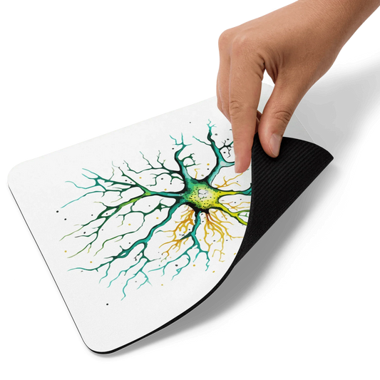 Neural Emerald - Mouse pad - Neuron Watercolour Style Print Art _ _ SolisSleep _ 
