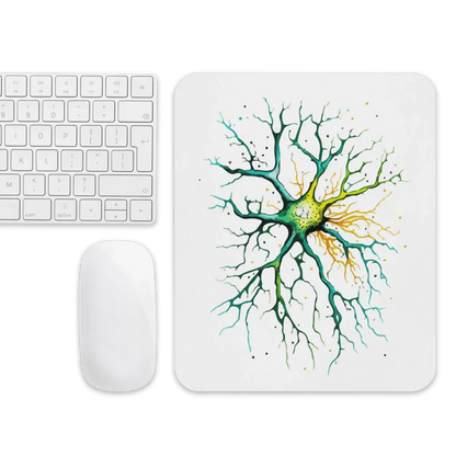 Neural Emerald - Mouse pad - Neuron Watercolour Style Print Art _ _ SolisSleep _ 