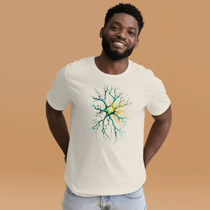Neural Emerald - T-Shirt - Neuron Watercolour Style Print Art _ T-Shirt _ SolisSleep _ biology gift, Brain, Brain design, cells, neurology, Neurons, Neuroscience