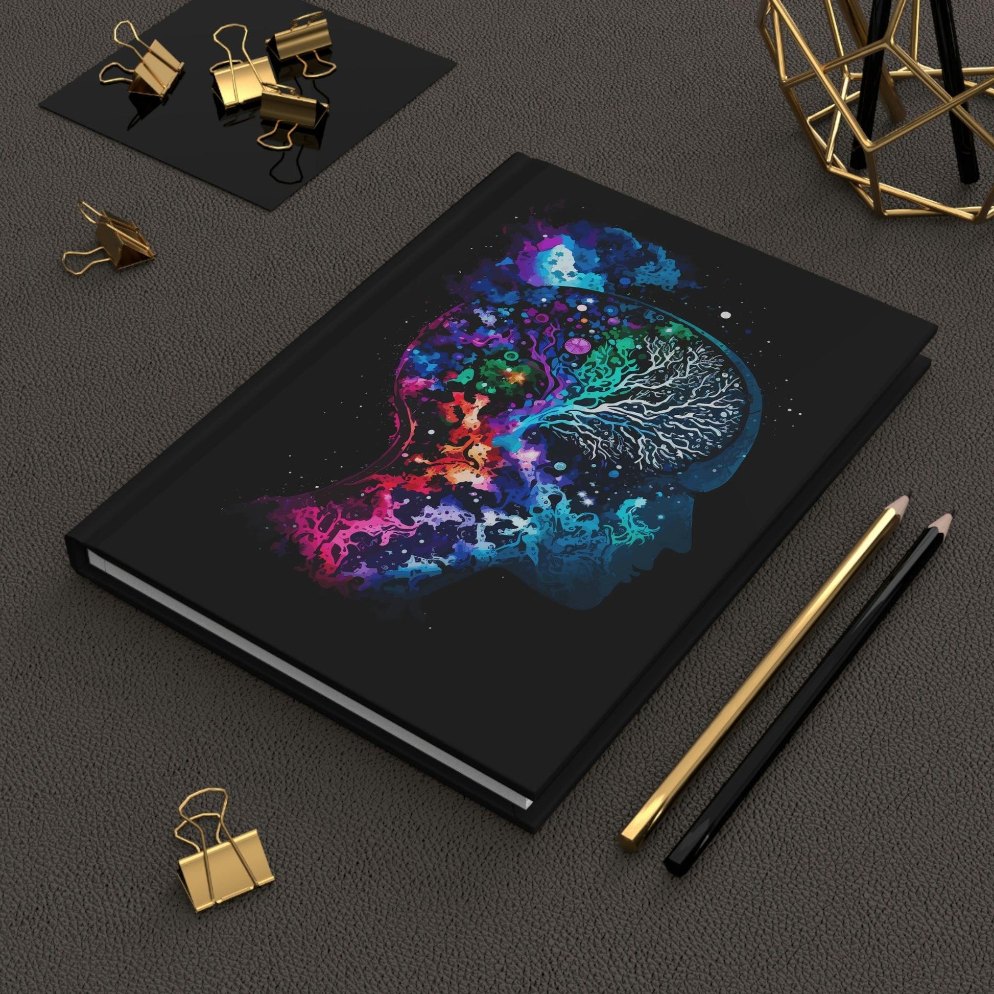 Cosmic Thinker - Hardcover Notebook - Colourful Brain Notebook for Neuroscience Enthusiasts - BioBrainBuddies