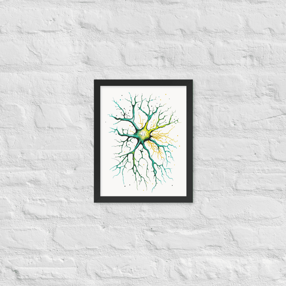 Neuron Poster Brain Nerve Cell science print neuro Neuroscience cell art Neurology Medical Biology Gift Neurologist biology gift Watercolor - BioBrainBuddies