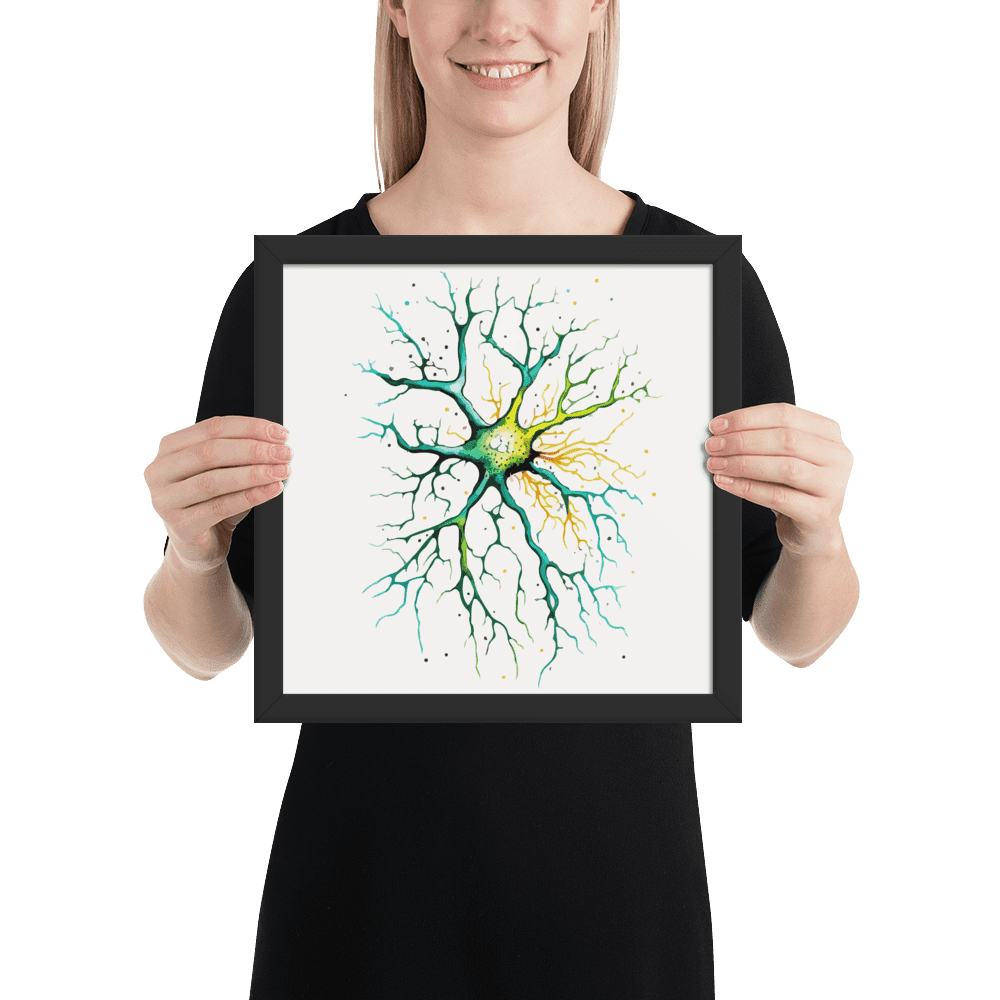 Neuron Poster Brain Nerve Cell science print neuro Neuroscience cell art Neurology Medical Biology Gift Neurologist biology gift Watercolor - BioBrainBuddies