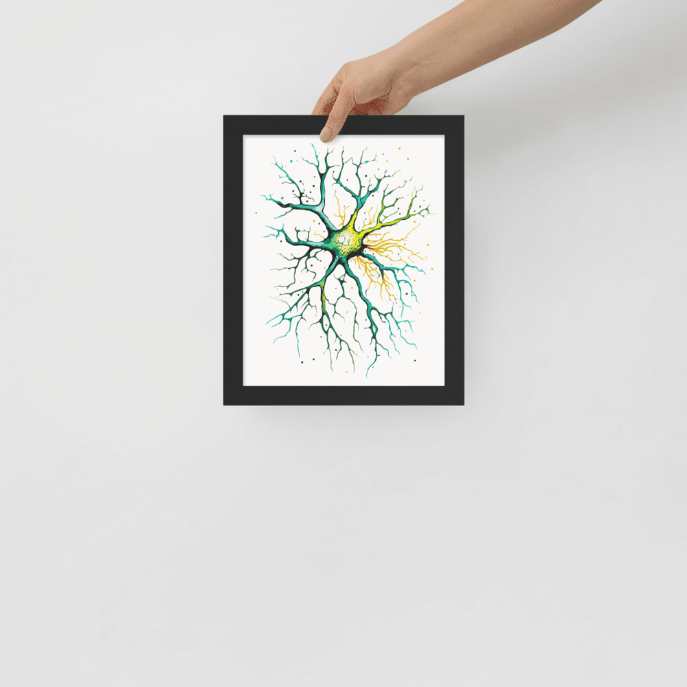 Neuron Poster Brain Nerve Cell science print neuro Neuroscience cell art Neurology Medical Biology Gift Neurologist biology gift Watercolor - BioBrainBuddies