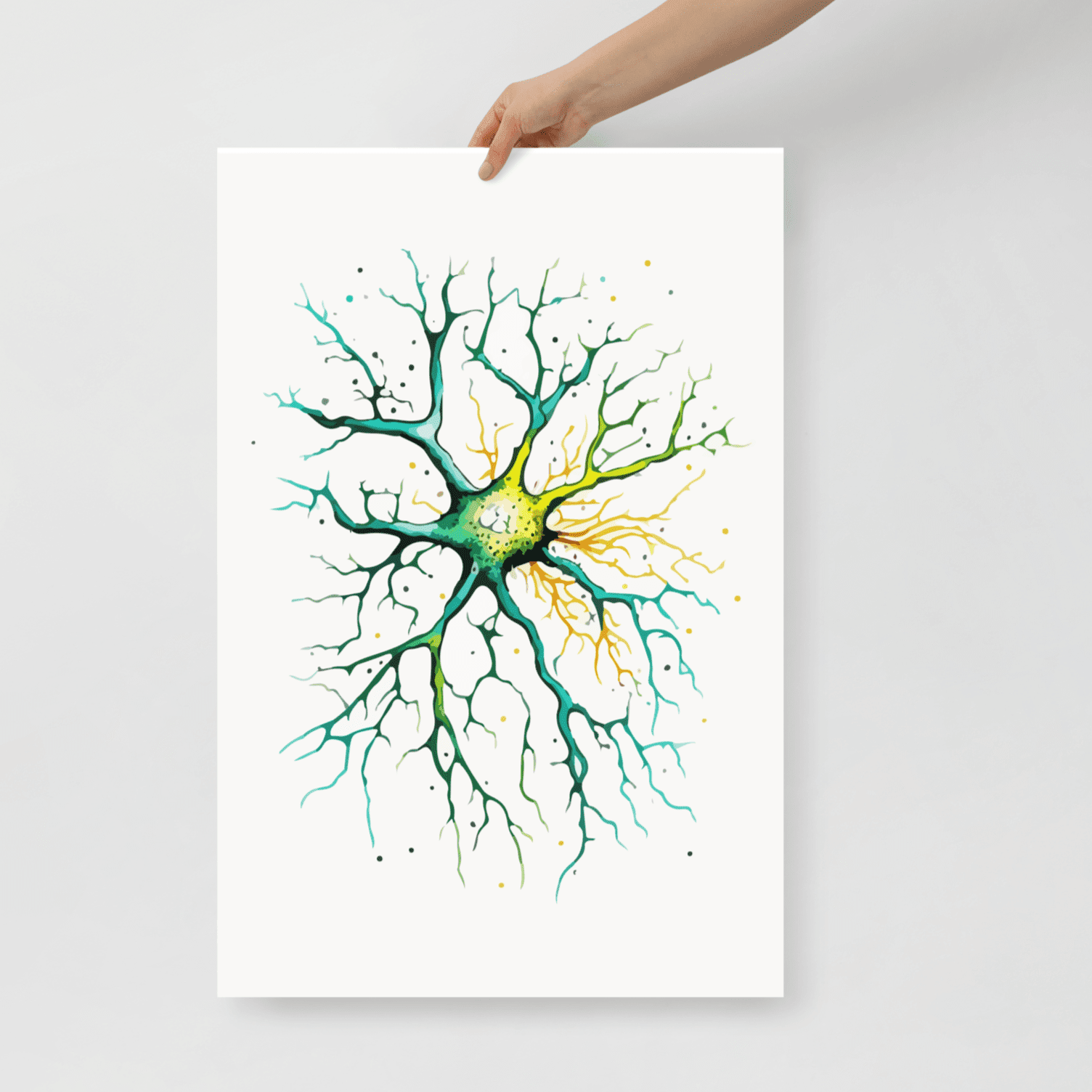 Neuron Poster Brain Nerve Cell science print neuro Neuroscience cell art Neurology Medical Biology Gift Neurologist biology gift Watercolor - BioBrainBuddies