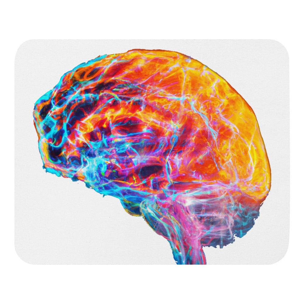 Brainstorm - Mouse pad - Vibrant Colourful Brain Design - BioBrainBuddies