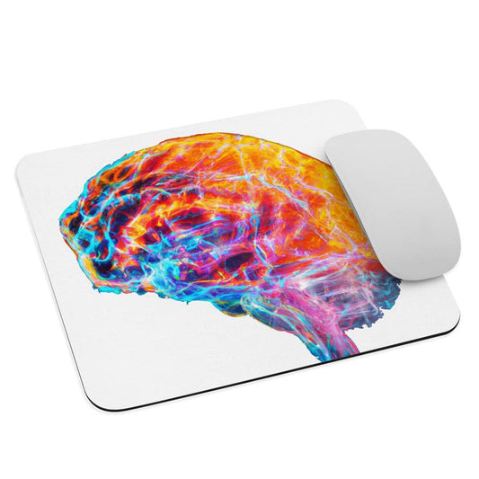 Brainstorm - Mouse pad - Vibrant Colourful Brain Design - BioBrainBuddies