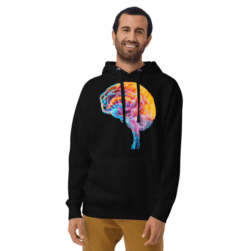 Brainstorm - Hoody - Vibrant Colourful Brain Design - BioBrainBuddies